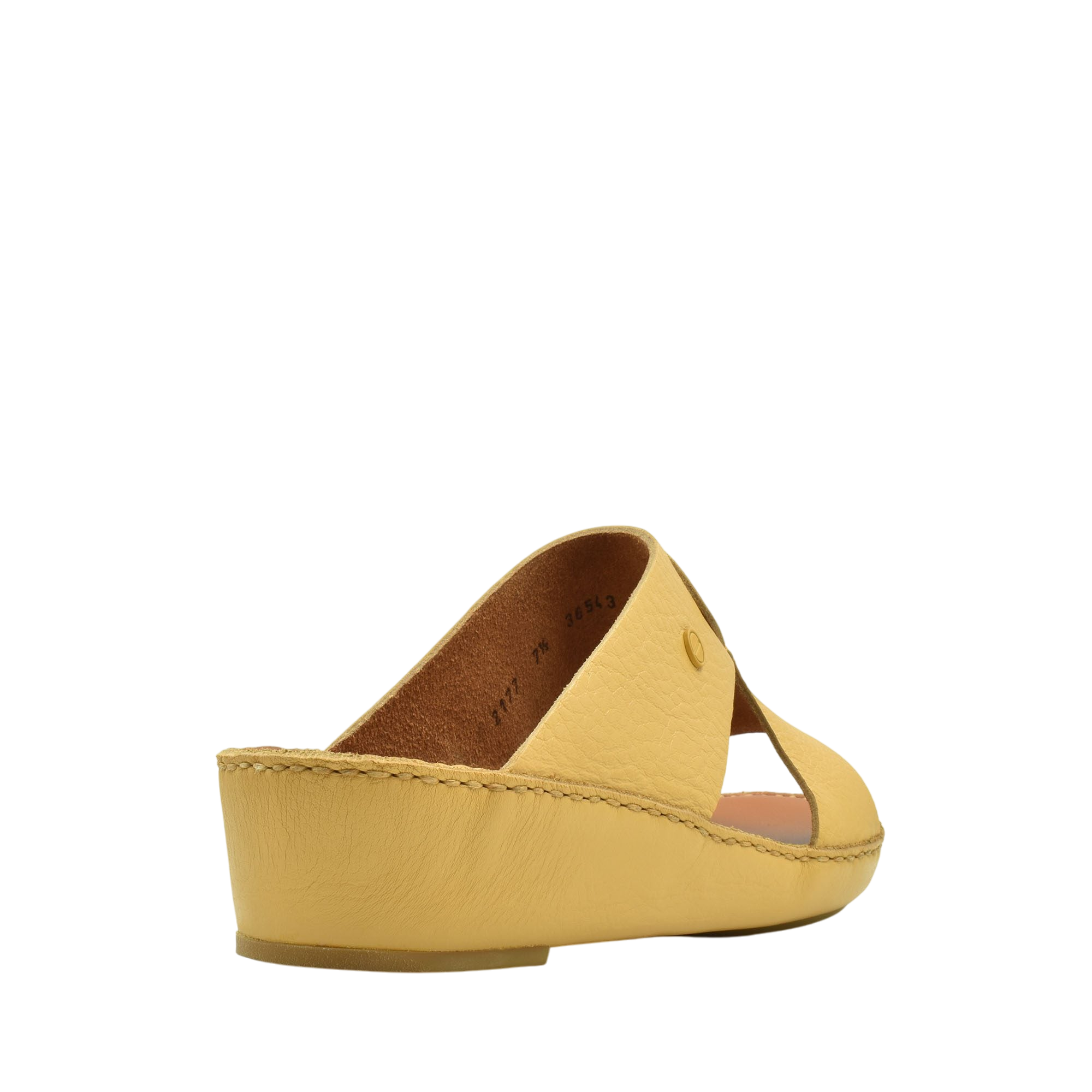 Yellow luxury leather sandals with wedge heel and open toe design for comfortable style