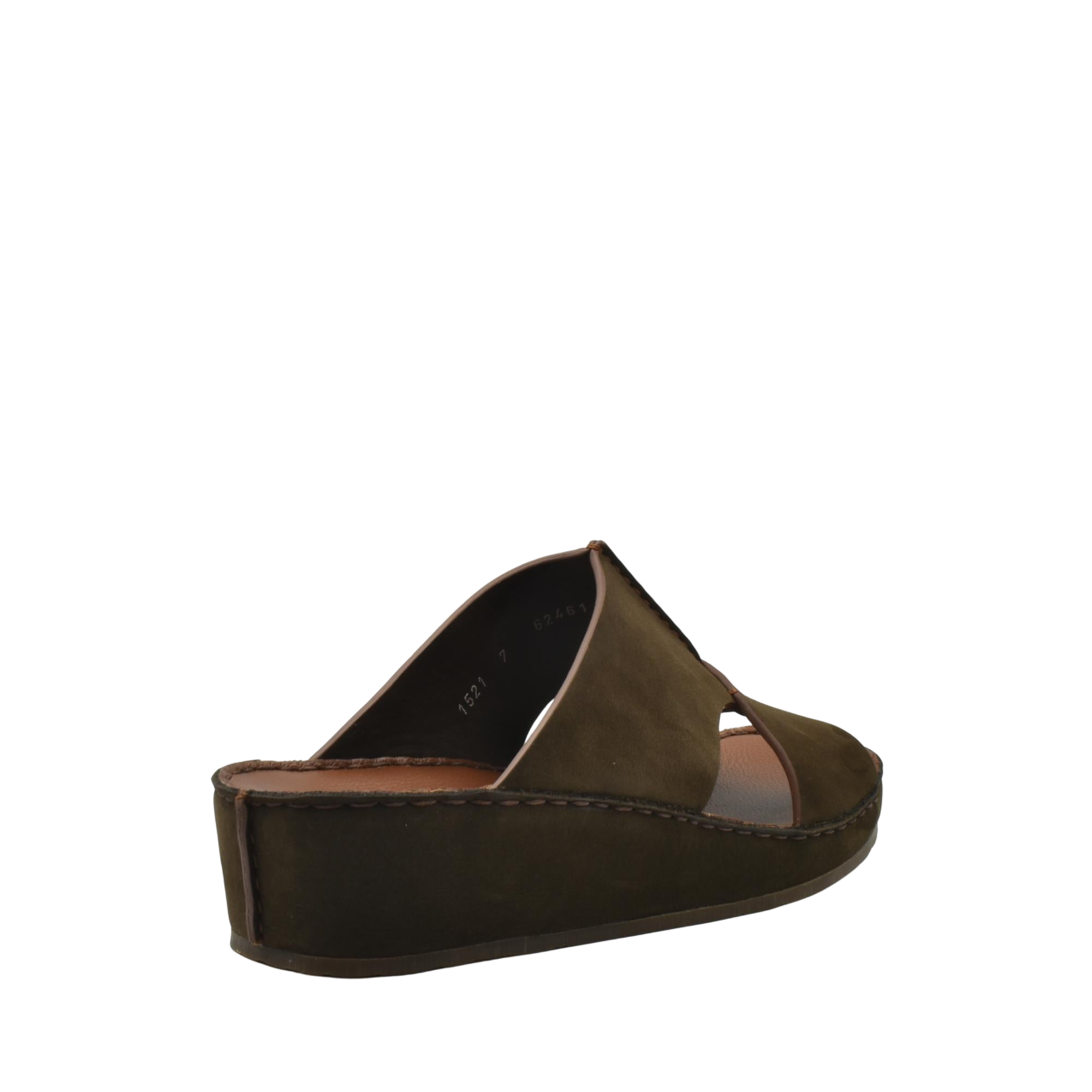 Single brown luxury nubuck sandals with open toe and wedge sole from Private collection