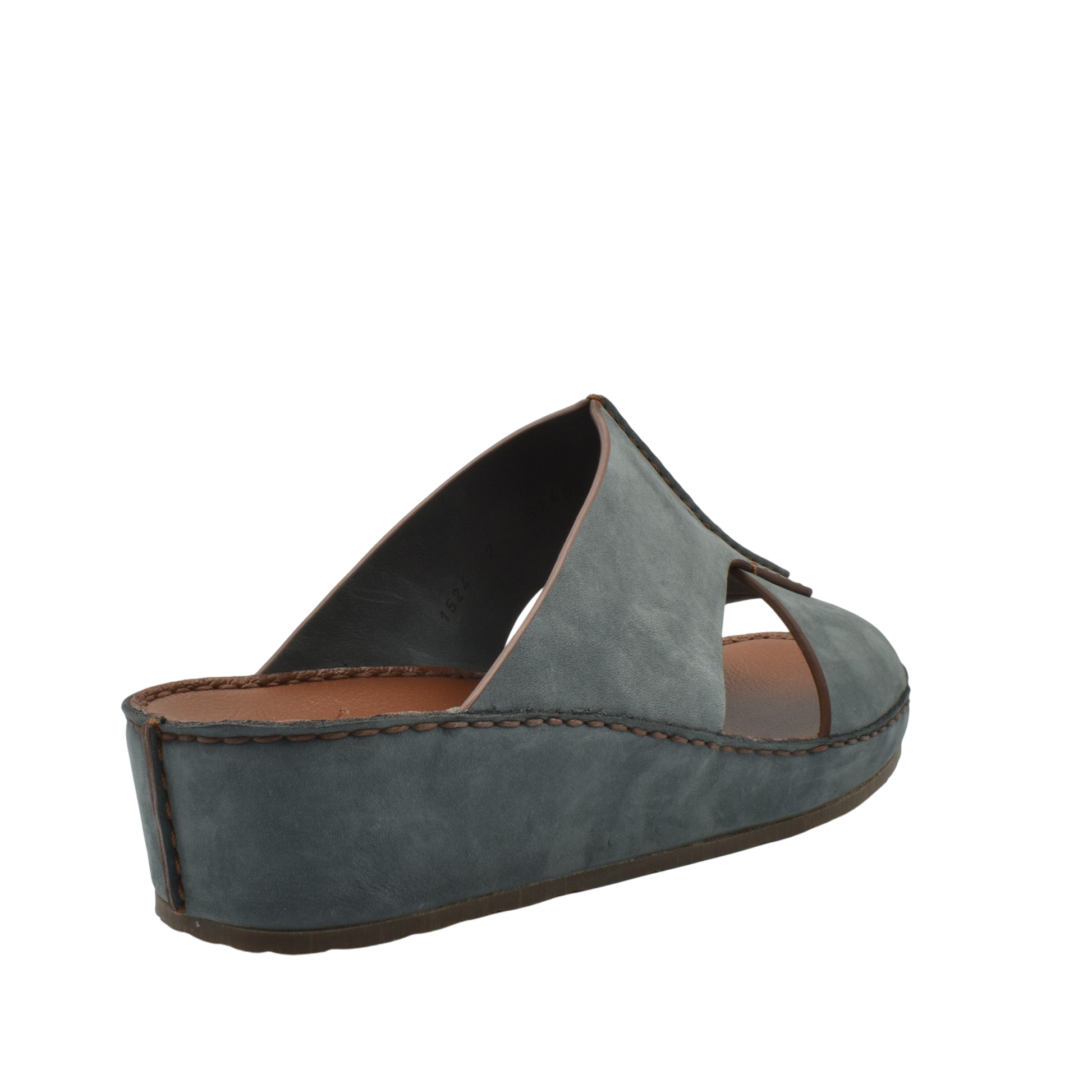 Gray luxury nubuck slides with open toe and cushioned platform sole for comfortable wear