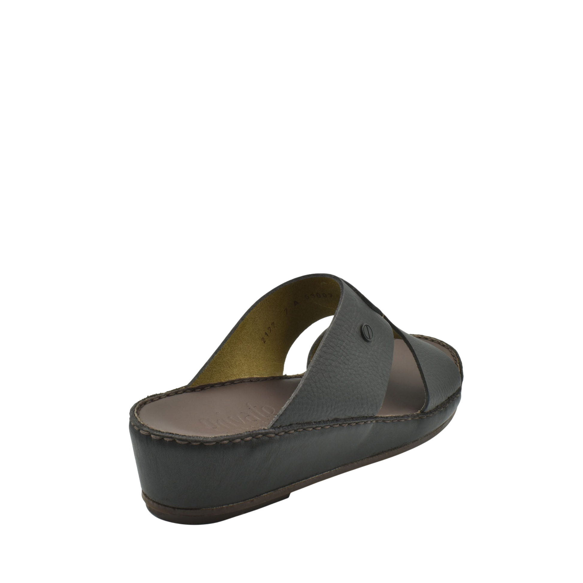 Gray luxury slip-on footwear with leather upper and cushioned sole from private collection