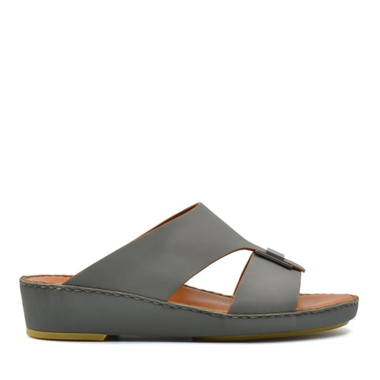 Gray Manetta Rubbercalf sandals with wedge sole and open toe design from Private collection