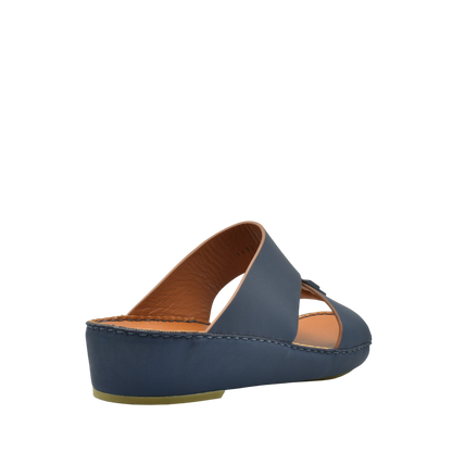 Blue Manetta Rubbercalf sandals with cushioned sole and open toe design for casual wear