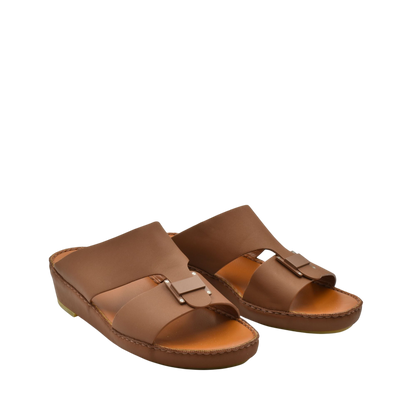 Brown Manetta Rubbercalf sandals with open toe design and cushioned footbed for comfortable wear