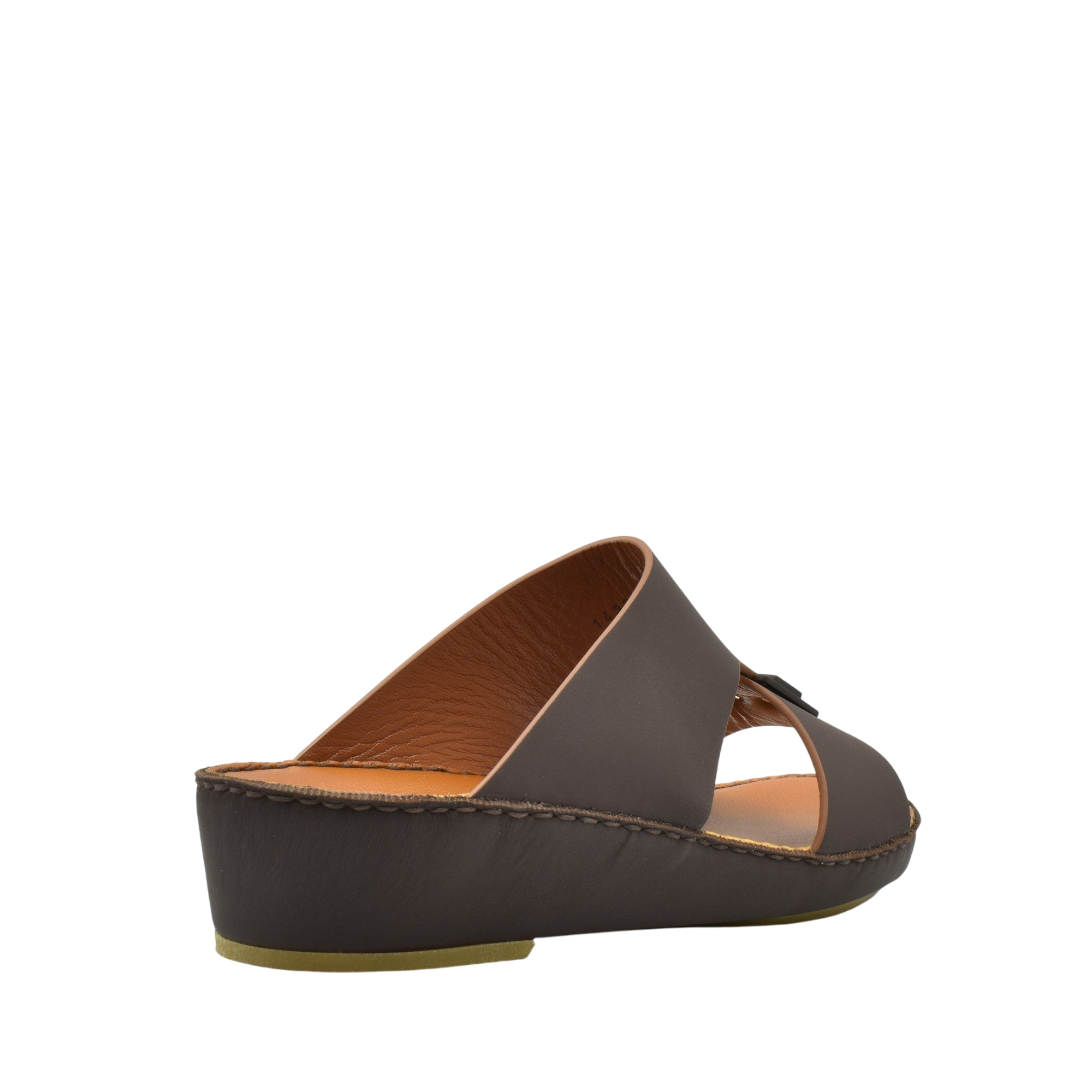 Brown Manetta Rubbercalf sandals with open toe and wedge sole from Private collection