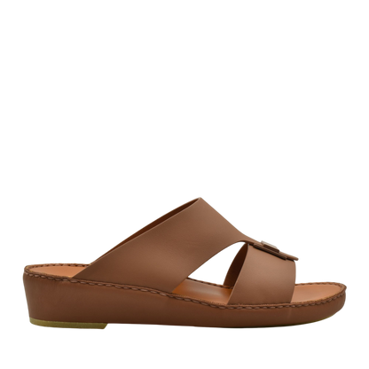 Brown Manetta Rubbercalf sandals with wedge heel and open toe design for casual wear