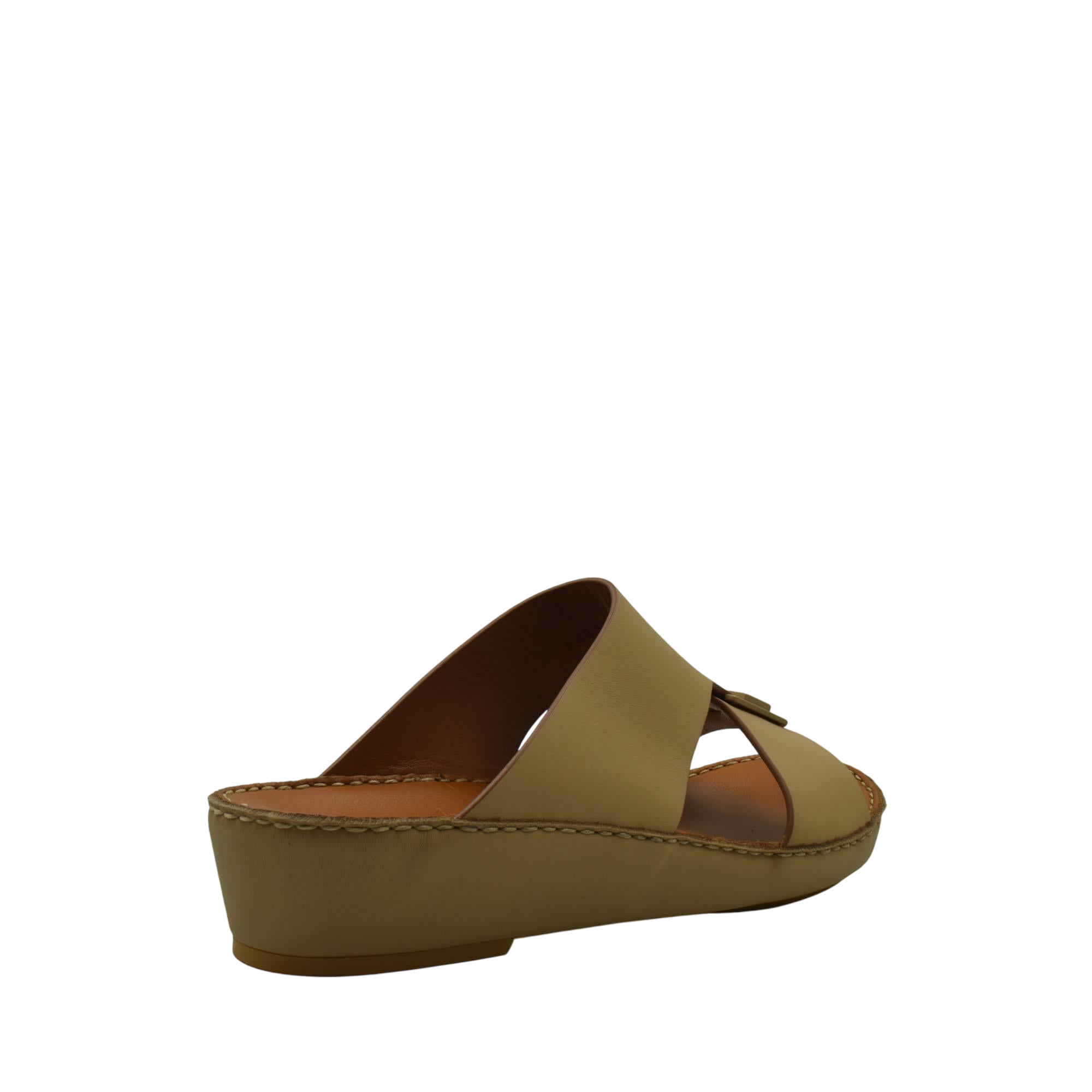 Tan Manetta Rubbercalf sandals with wedge heel and open toe design for casual wear