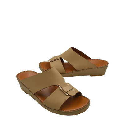 Manetta Rubbercalf sandals taupe open-toe slip-on wedge sandals with adjustable buckle straps
