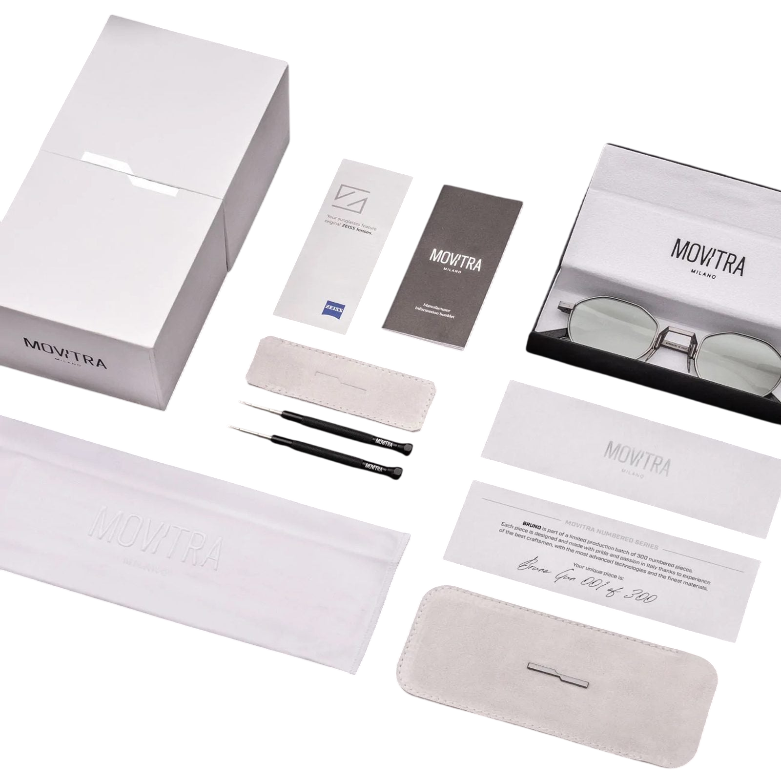 Luxury eyewear rose gold sunglasses with white branded box and accessories from Private collection