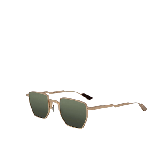 Luxury eyewear rose gold framed sunglasses with green tinted lenses from private collection