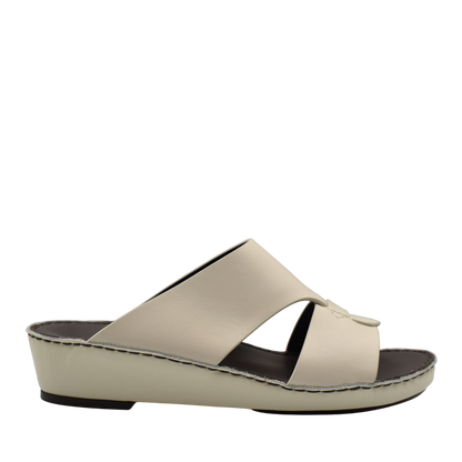 Beige Nappa leather sandals with open toe and wedge sole from Private Collection