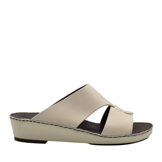 Beige Nappa leather sandals with open toe and wedge sole from Private Collection
