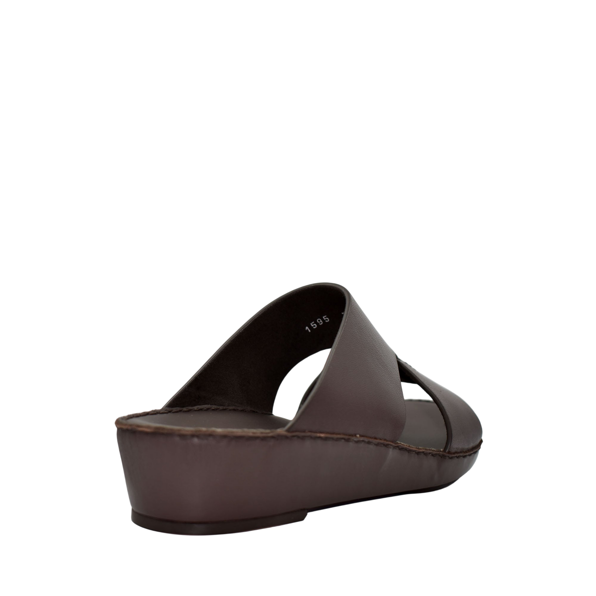 Brown Nappa leather sandals with a wedge sole and open toe design from Private collection
