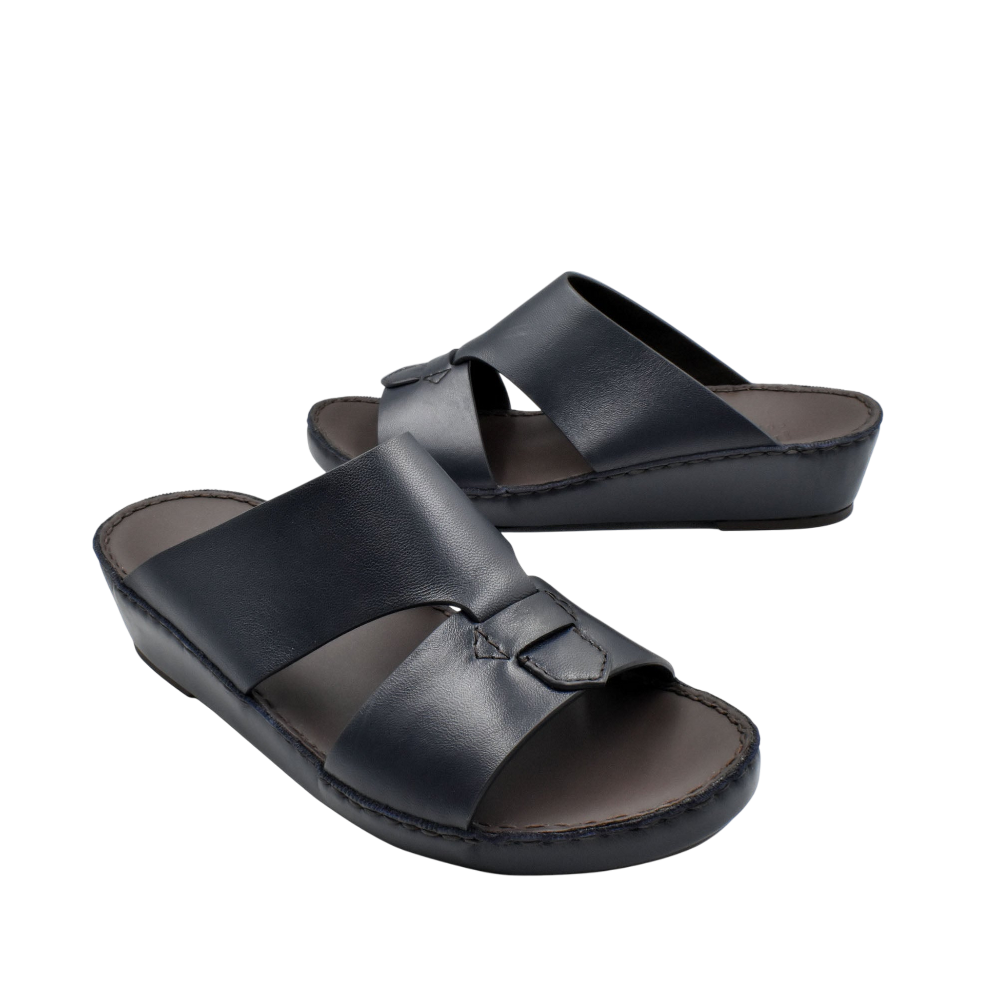 Black Nappa leather sandals with open toe and adjustable straps for comfortable summer wear