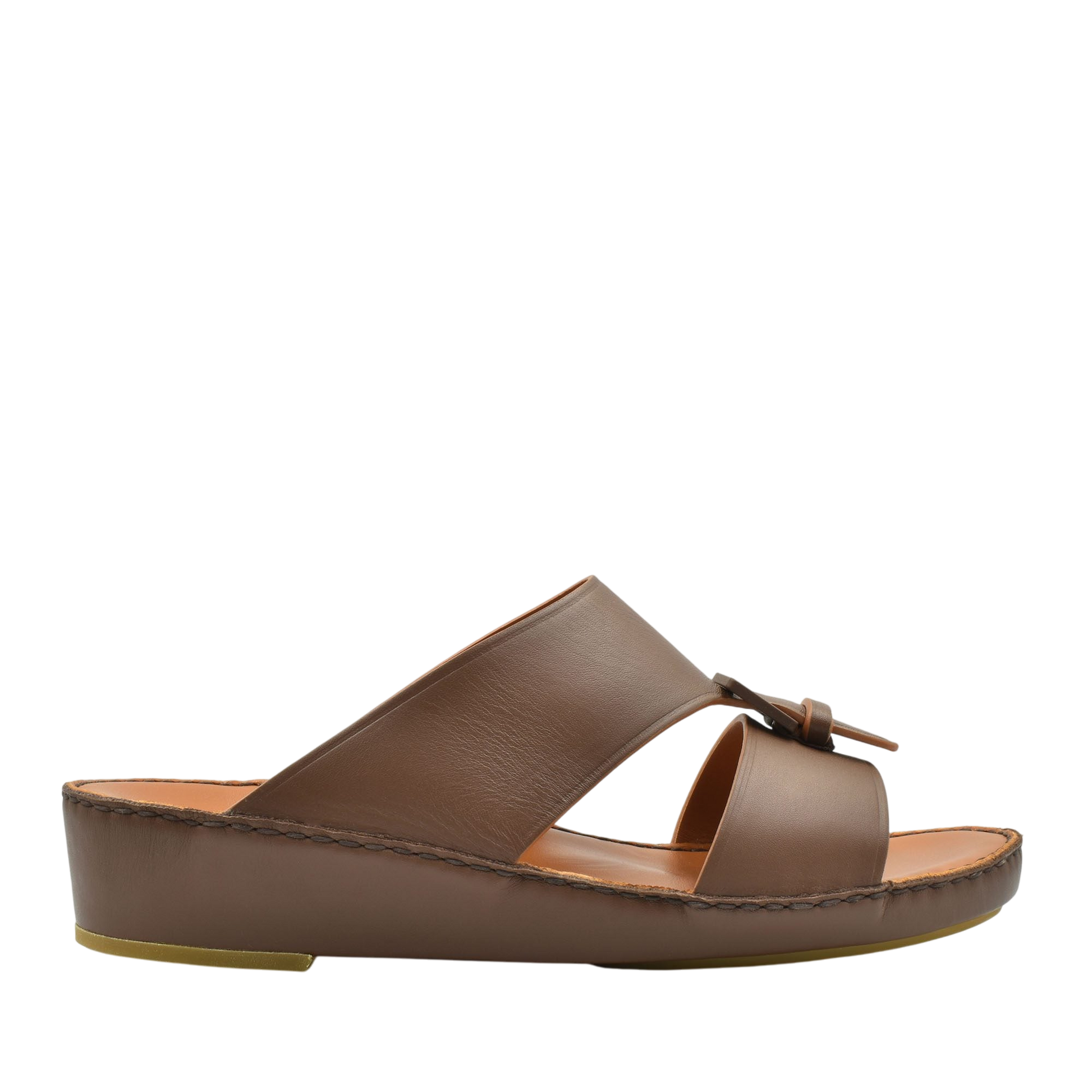 Brown natural contrast sandals with a slip-on design and a comfortable cushioned sole