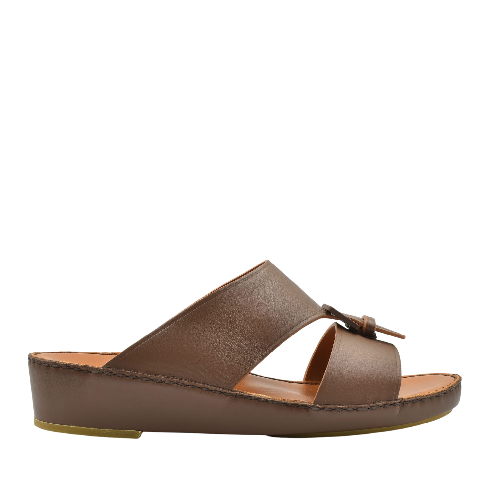 Brown natural contrast sandals with a slip-on design and a comfortable cushioned sole