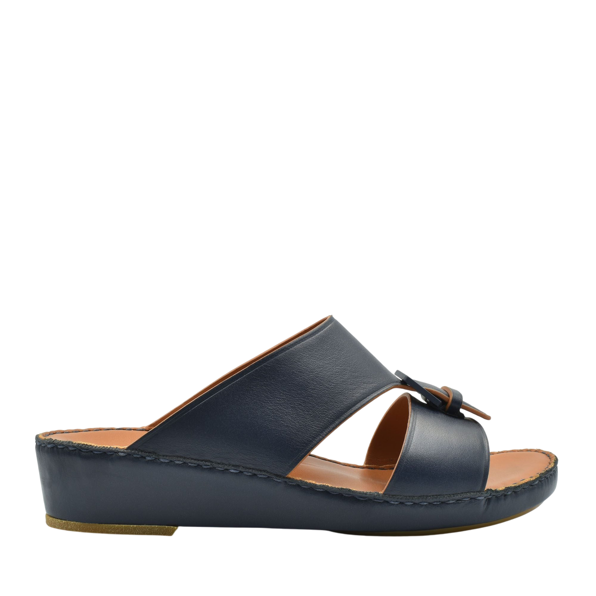 Black leather natural contrast sandals with a low wedge heel and open toe design