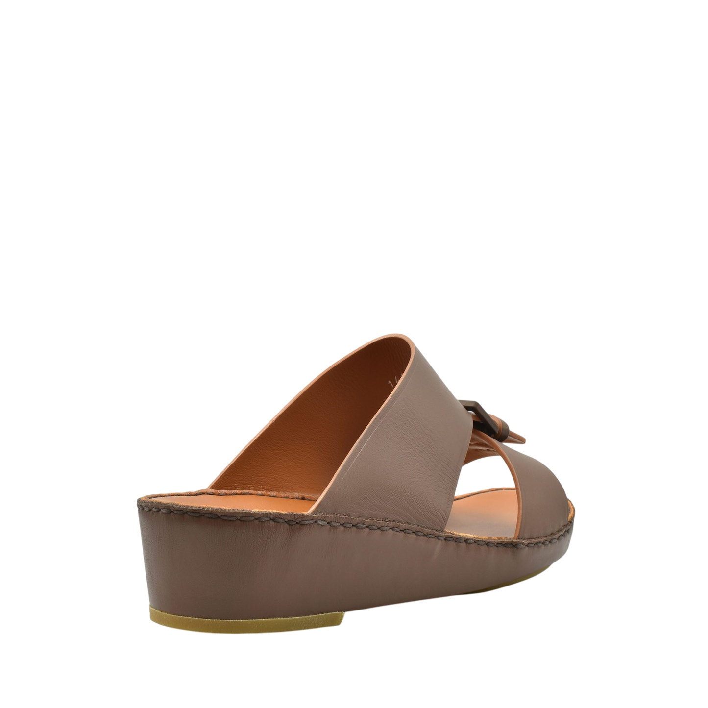 Brown natural contrast sandals with wedge heel and adjustable buckle from Private Collection