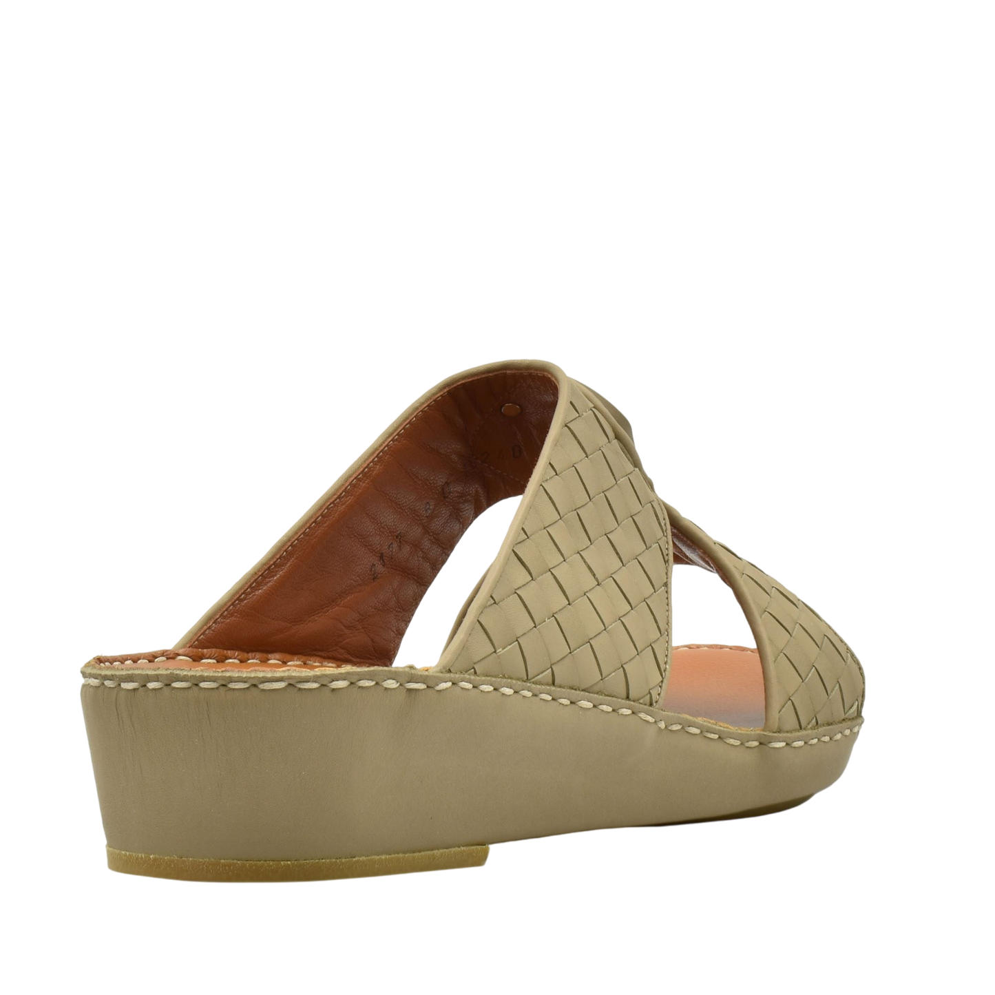 Beige Peninsula Classica Trecce sandals with woven leather upper and wedge sole