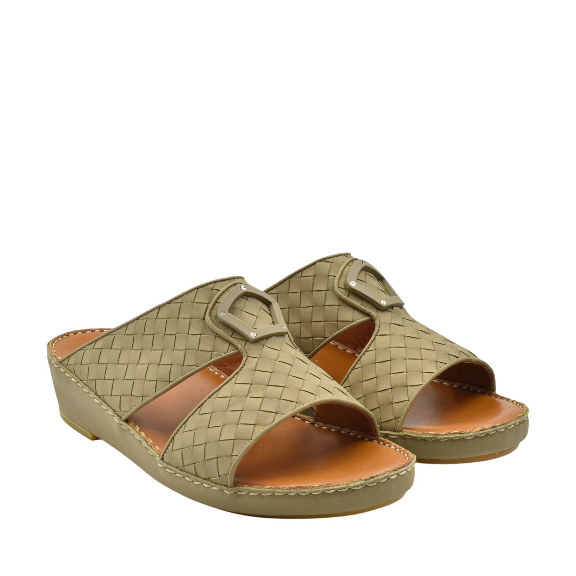 Beige Peninsula Classica Trecce sandals with woven design and open toe slip-on style