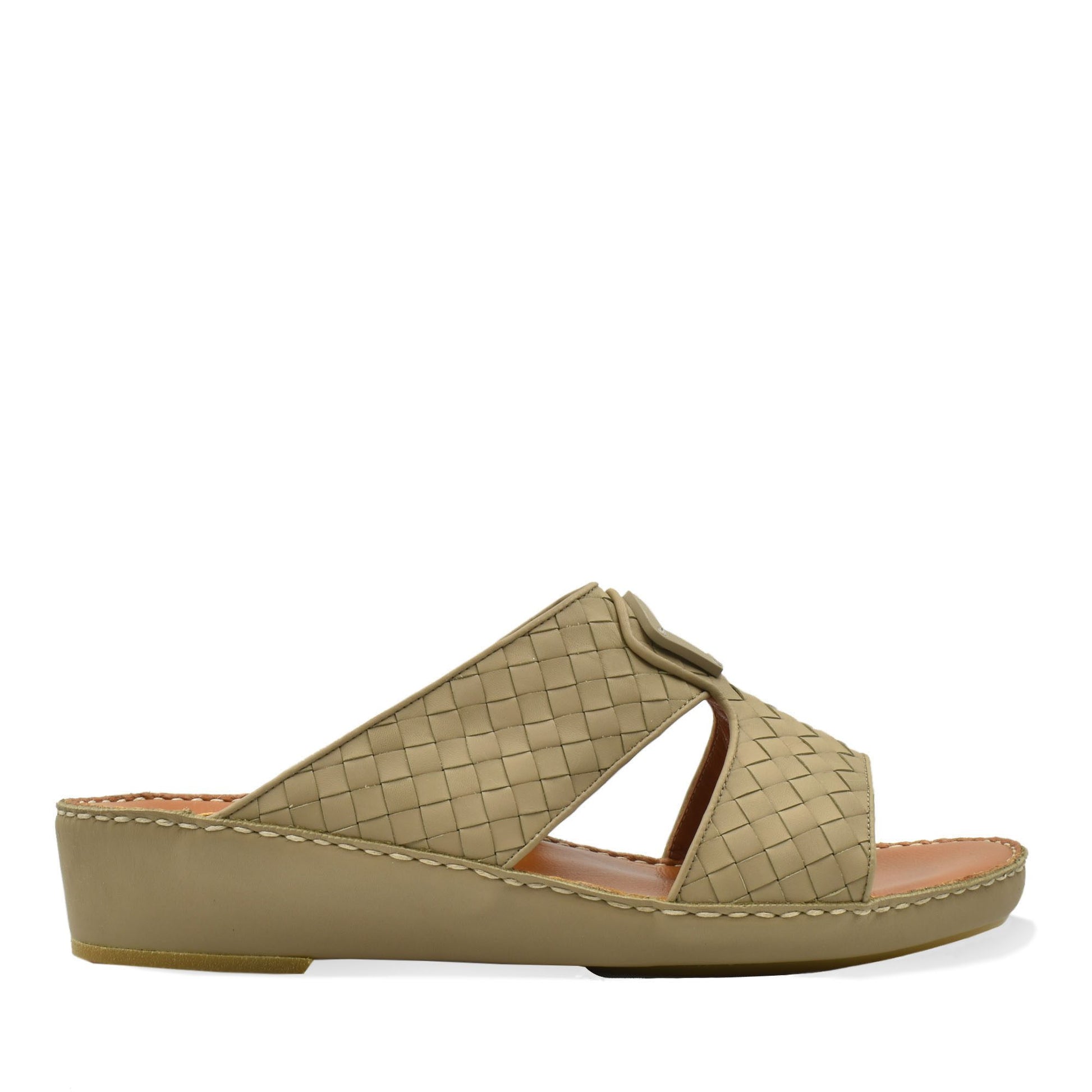 Beige Peninsula Classica Trecce sandals with woven leather design and comfortable wedge sole