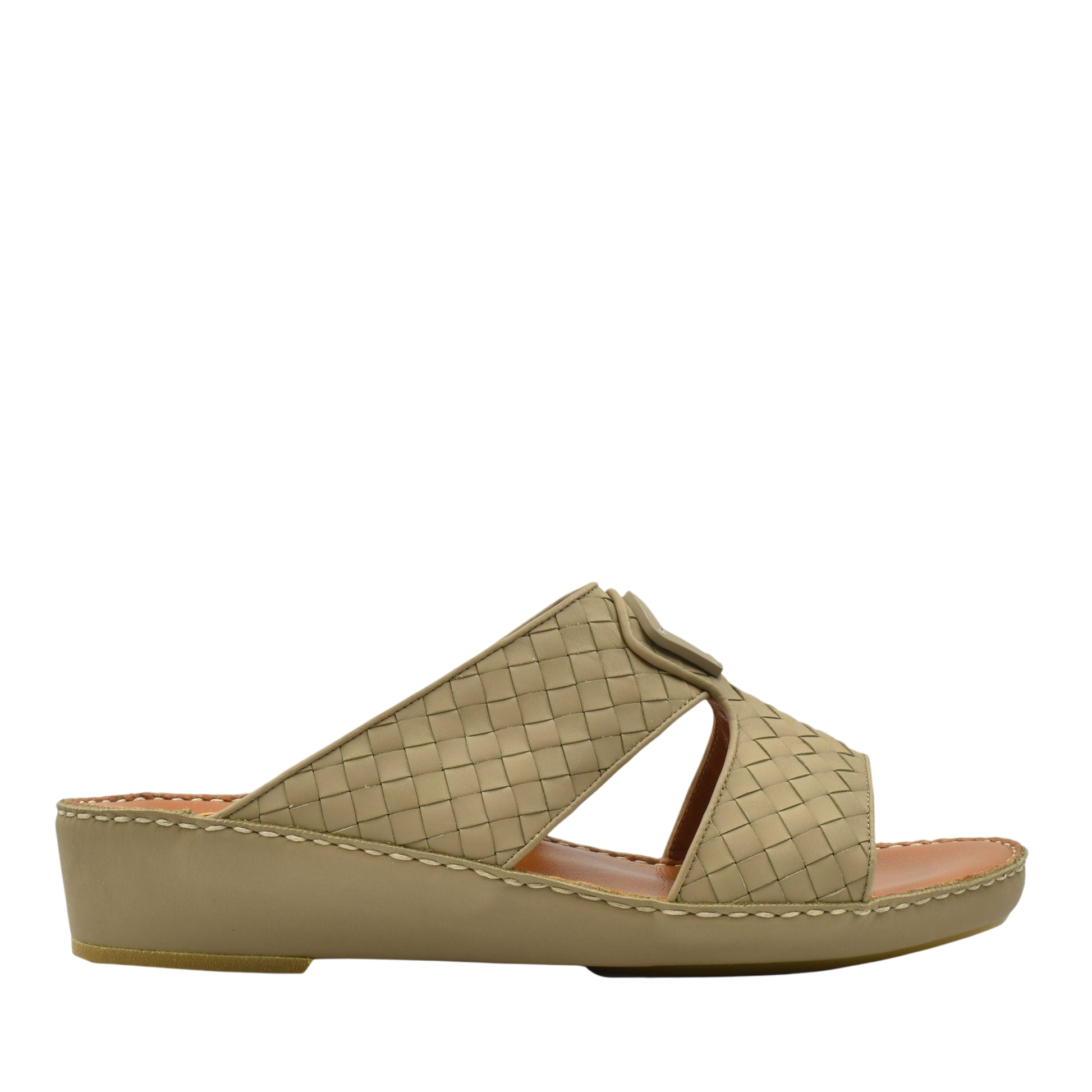 Beige Peninsula Classica Trecce sandals with woven leather design and comfortable wedge sole
