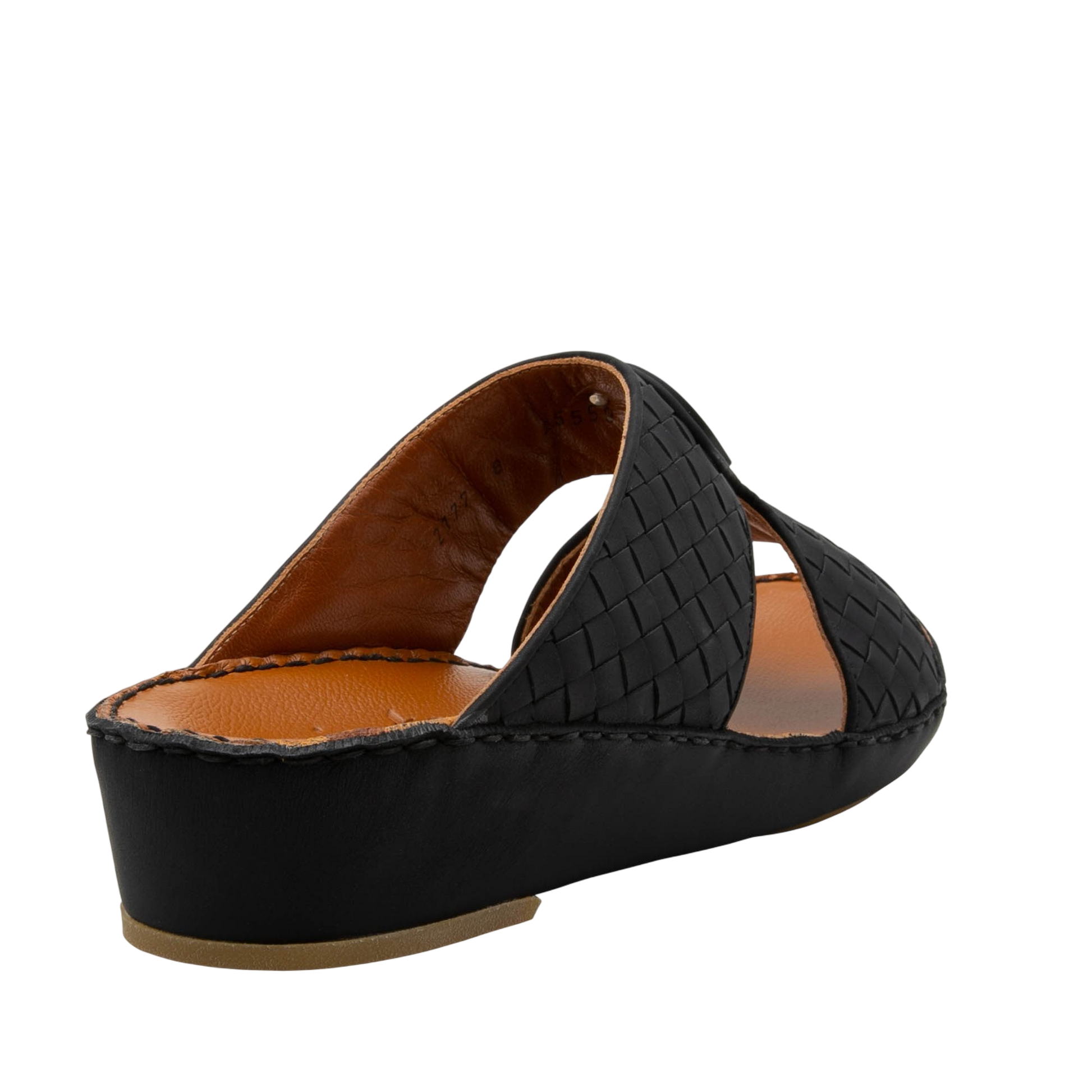 Black Peninsula Classica Trecce sandals with woven leather upper and comfortable wedge sole