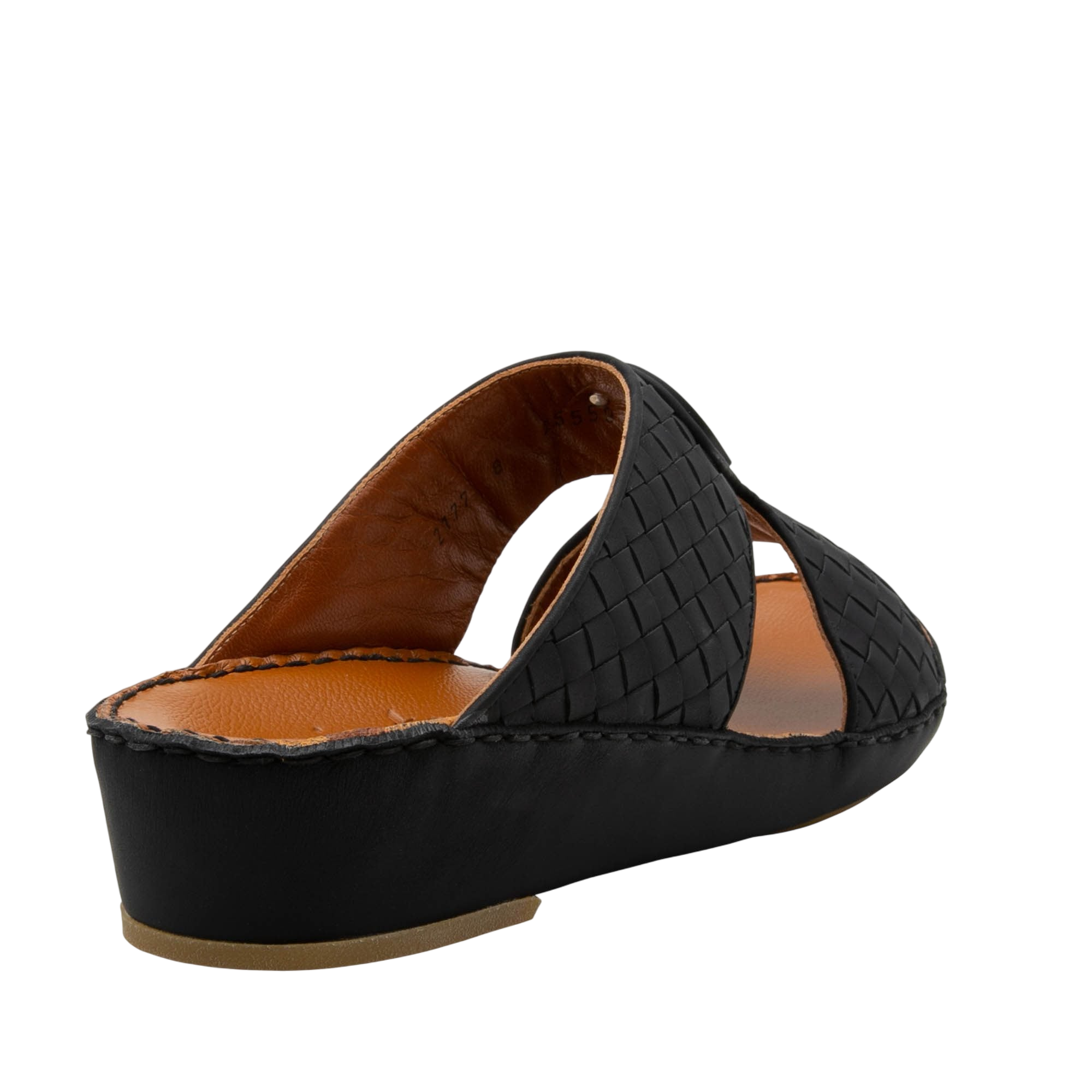 Black Peninsula Classica Trecce sandals with woven leather upper and comfortable wedge sole