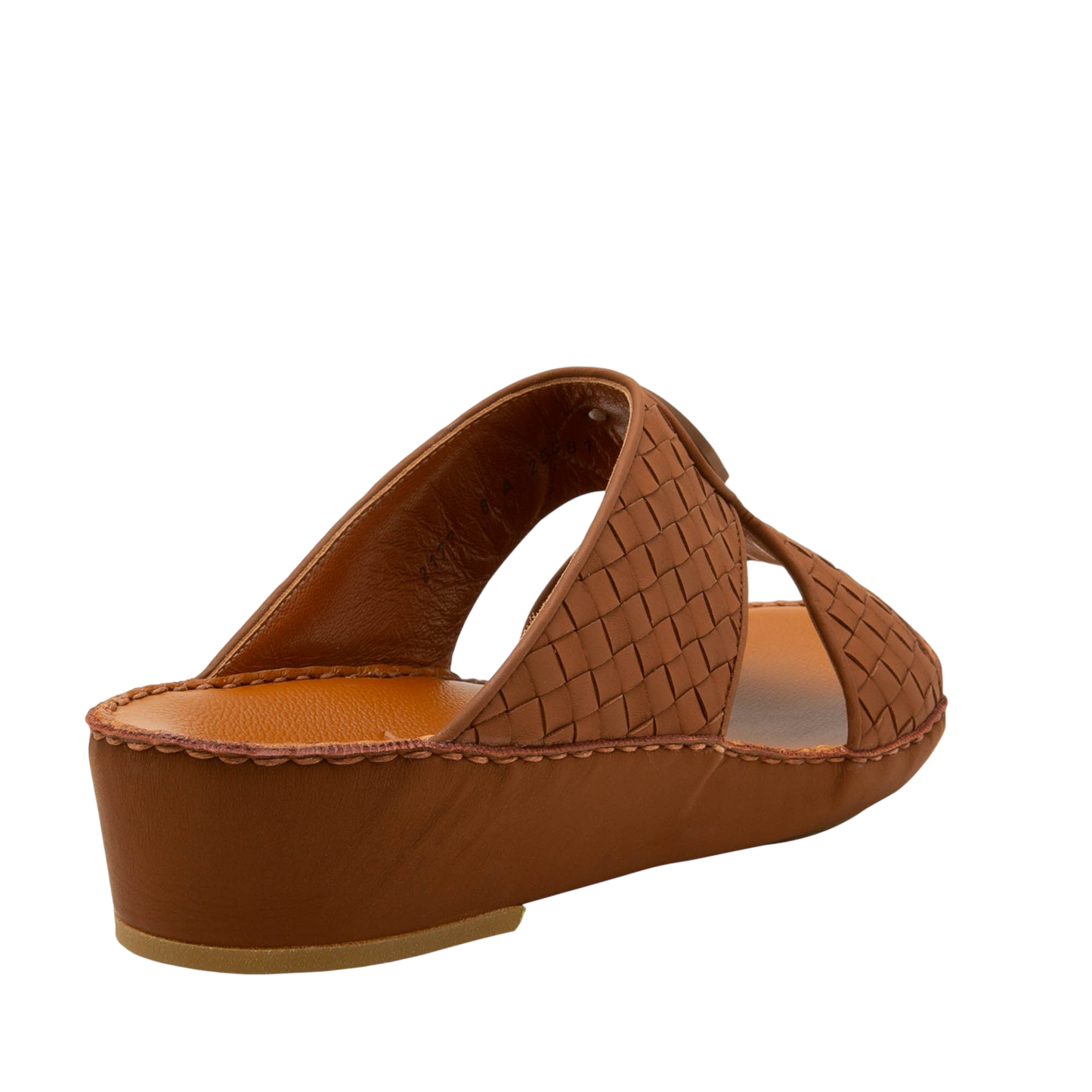 Brown woven leather Peninsula Classica Trecce sandals with low wedge heel from Private collection