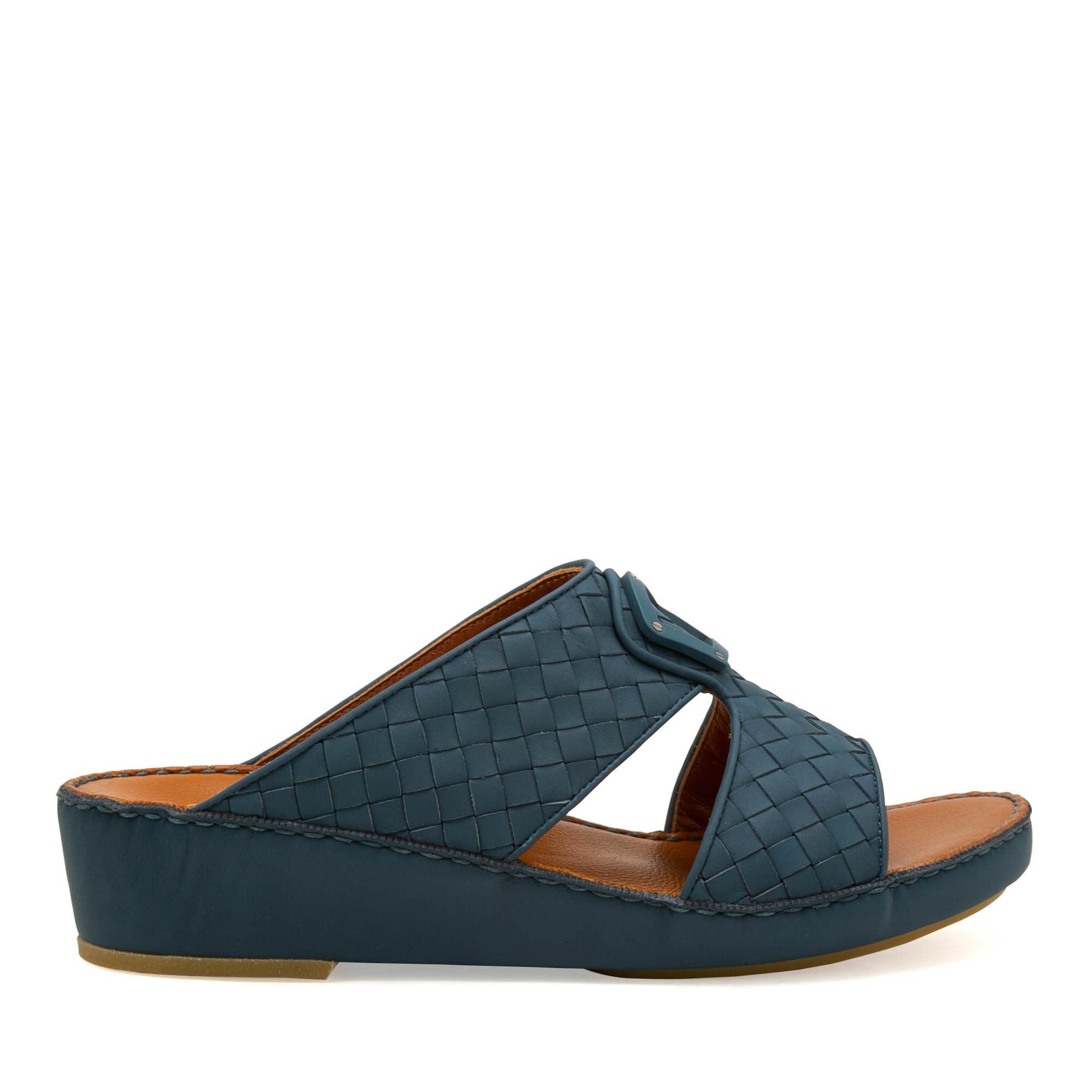 Blue Peninsula Classica Trecce sandals with woven leather design and comfortable wedge sole