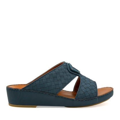 Blue Peninsula Classica Trecce sandals with woven leather design and comfortable wedge sole