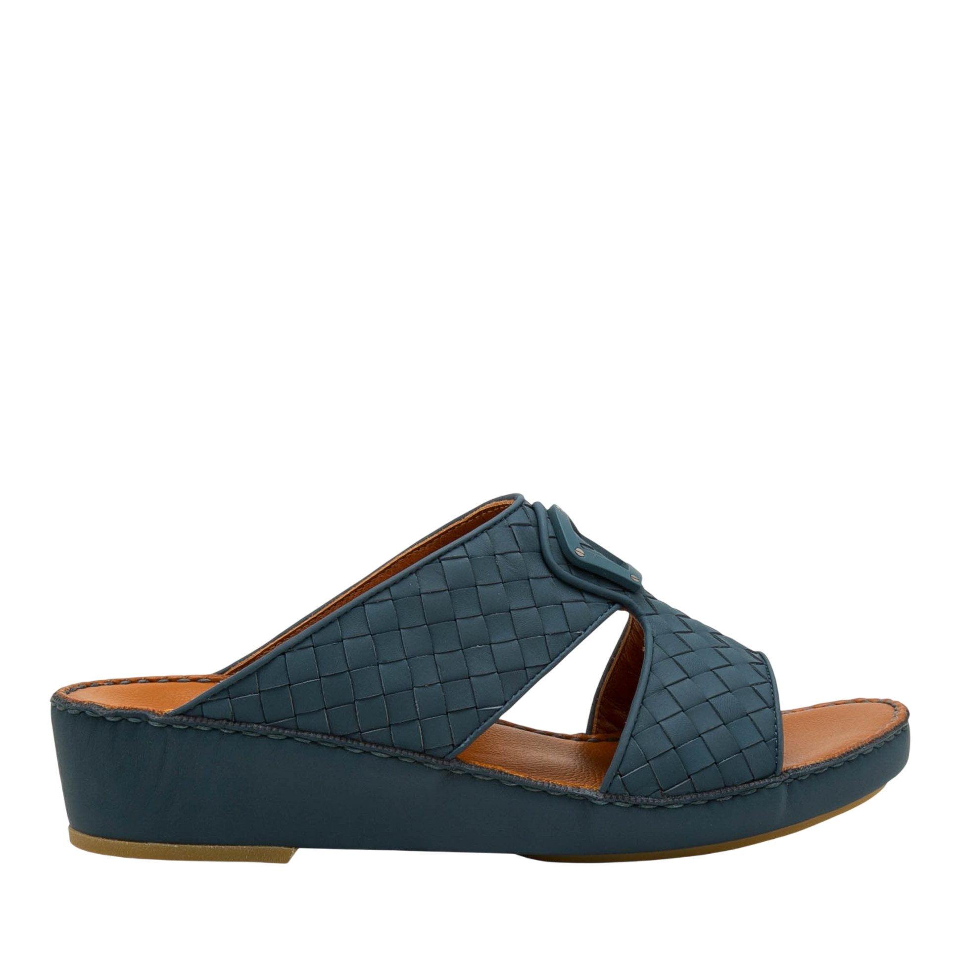 Blue Peninsula Classica Trecce sandals with woven leather design and comfortable wedge sole