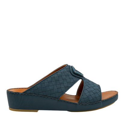 Blue Peninsula Classica Trecce sandals with woven leather design and comfortable wedge sole