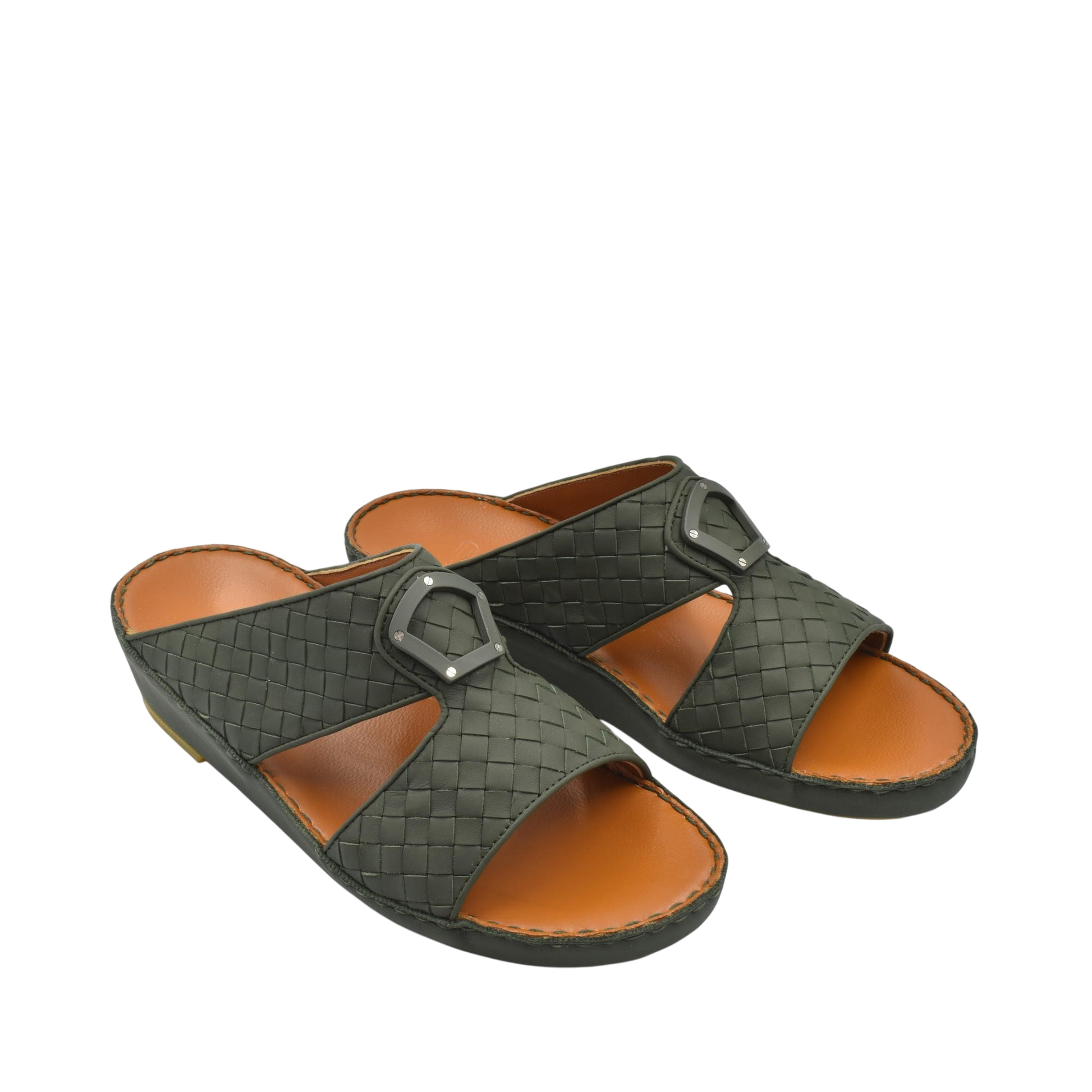 Private collection Peninsula Classica Trecce sandals in black woven leather with open toe and buckle detail