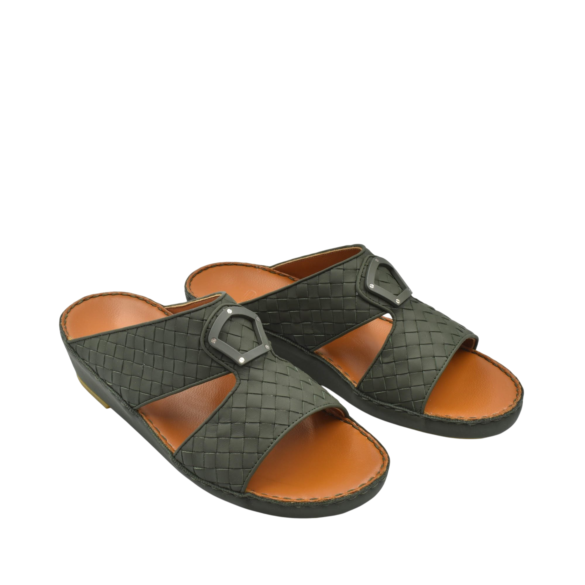 Private collection Peninsula Classica Trecce sandals in black woven leather with open toe and buckle detail