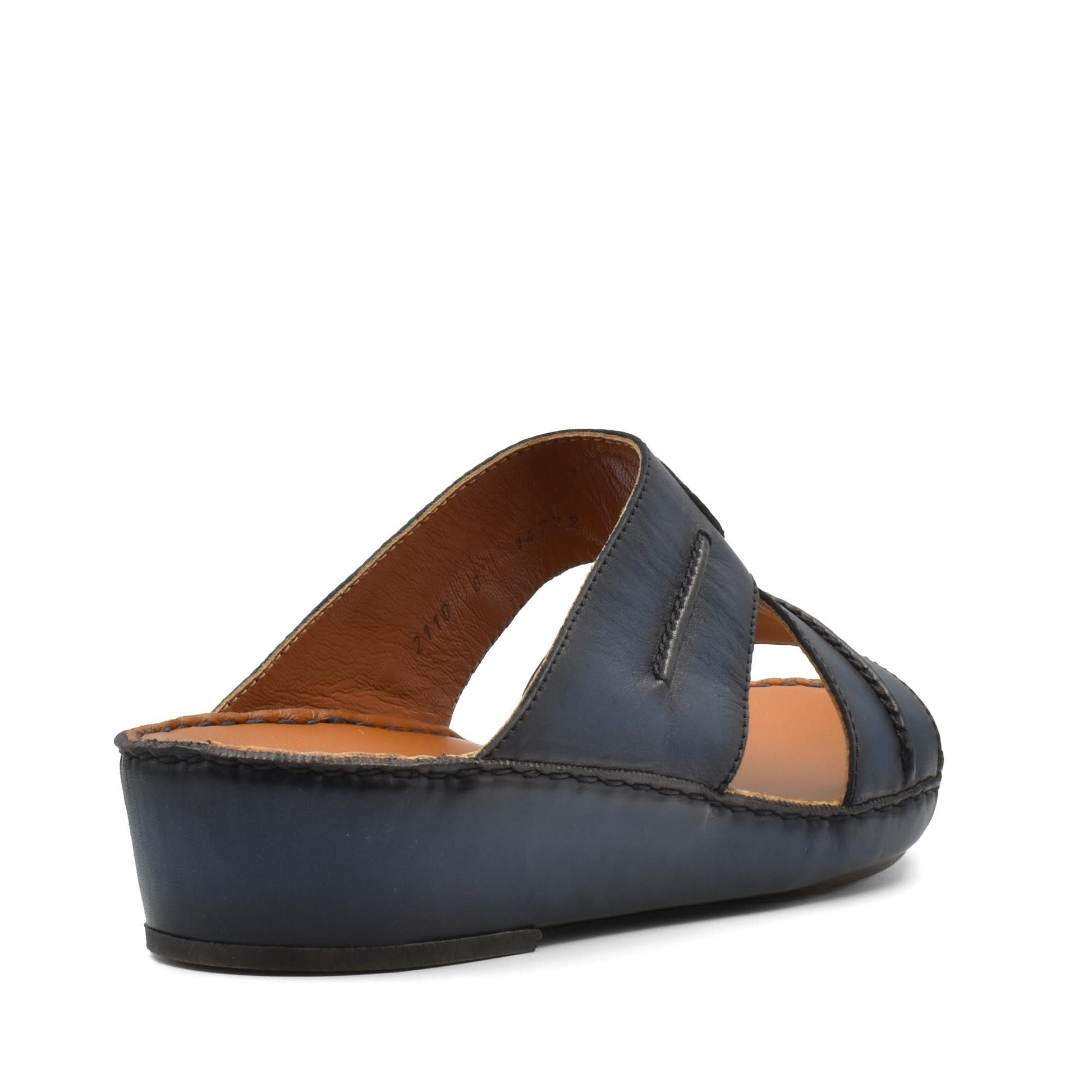 Blue Peninsula Laceto footwear leather slide sandal with cushioned sole and open toe design