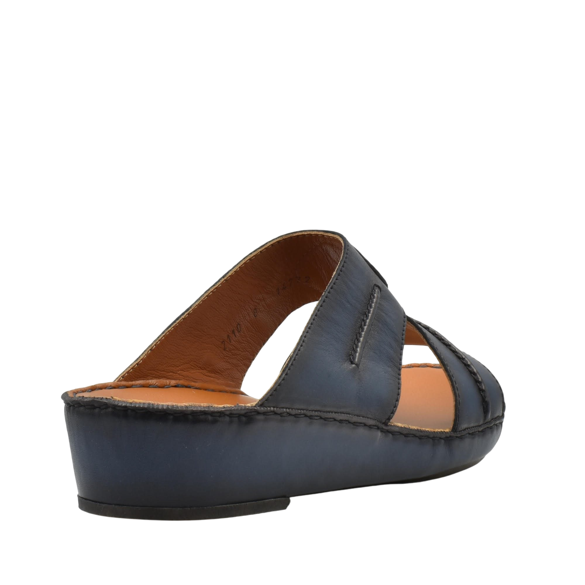 Blue Peninsula Laceto footwear leather slide sandal with cushioned sole and open toe design