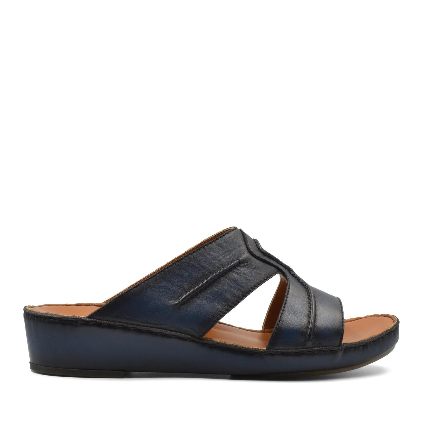 Black open-toe slip-on sandal with wide straps and cushioned sole Peninsula Laceto footwear