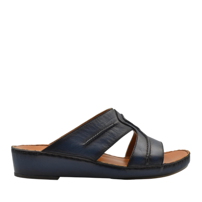 Black open-toe slip-on sandal with wide straps and cushioned sole Peninsula Laceto footwear