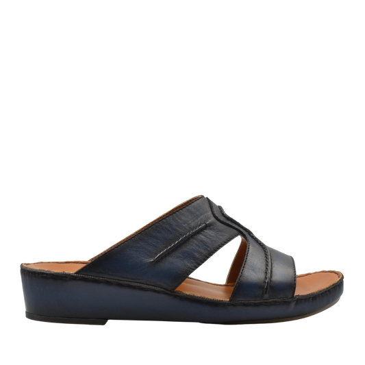 Black open-toe slip-on sandal with wide straps and cushioned sole Peninsula Laceto footwear