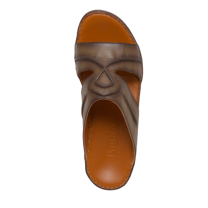 Brown Peninsula Laceto footwear leather sandal with open toe and cushioned sole from Private collection