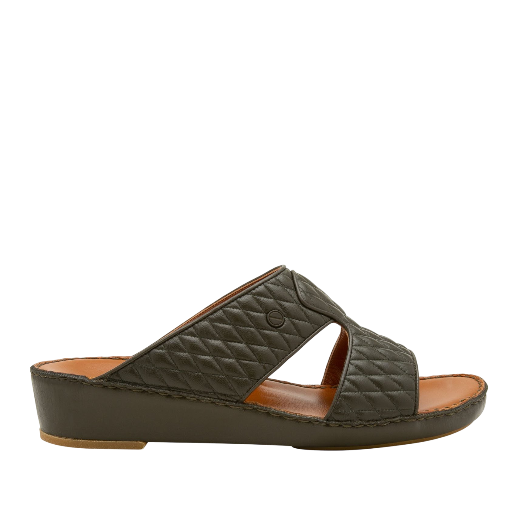 Black Peninsula Lamb Matelasse sandals with quilted leather upper and cushioned footbed