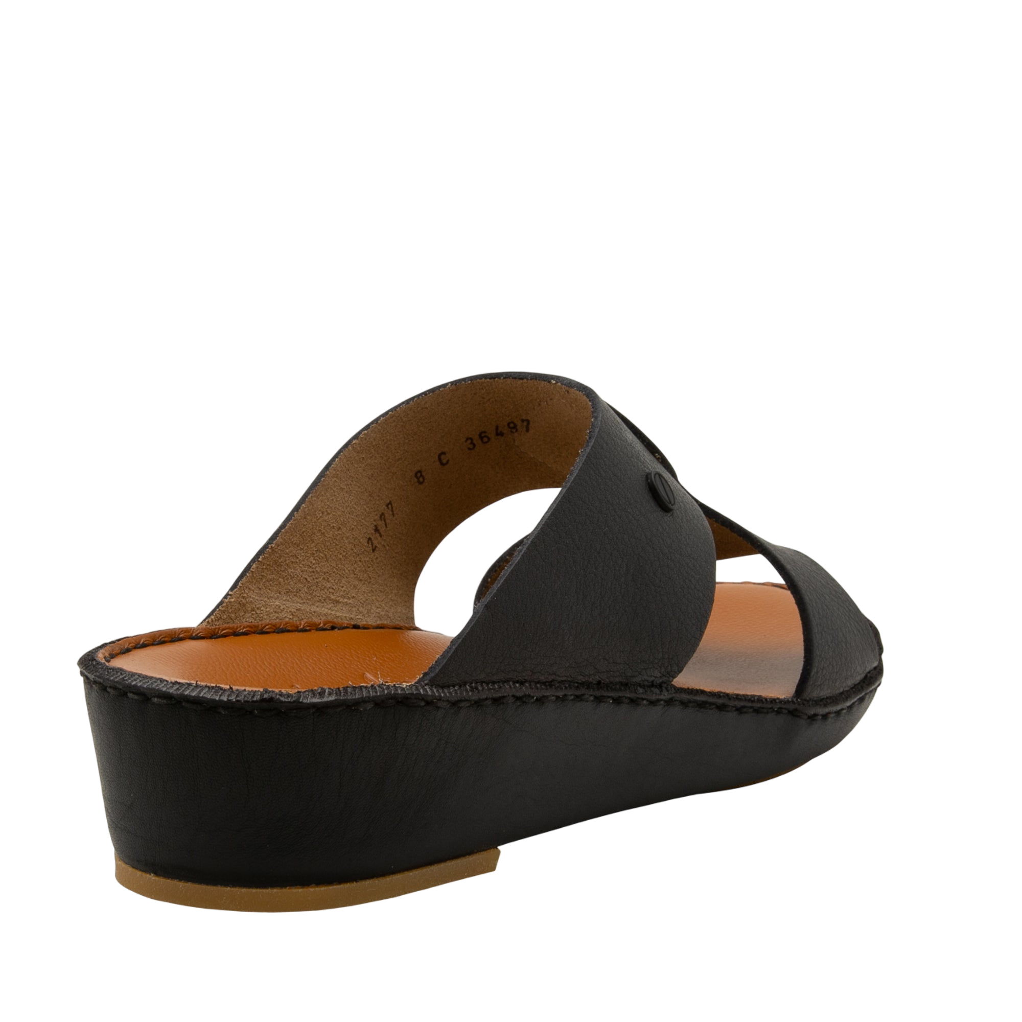Black Peninsula Nouvo Deercalf sandals with wedge heel and open toe design
