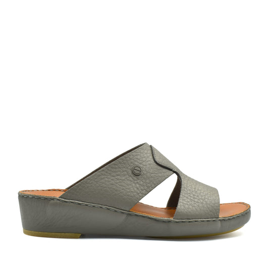 Gray Peninsula Nouvo Deercalf sandals with open toe and cushioned sole from Private collection