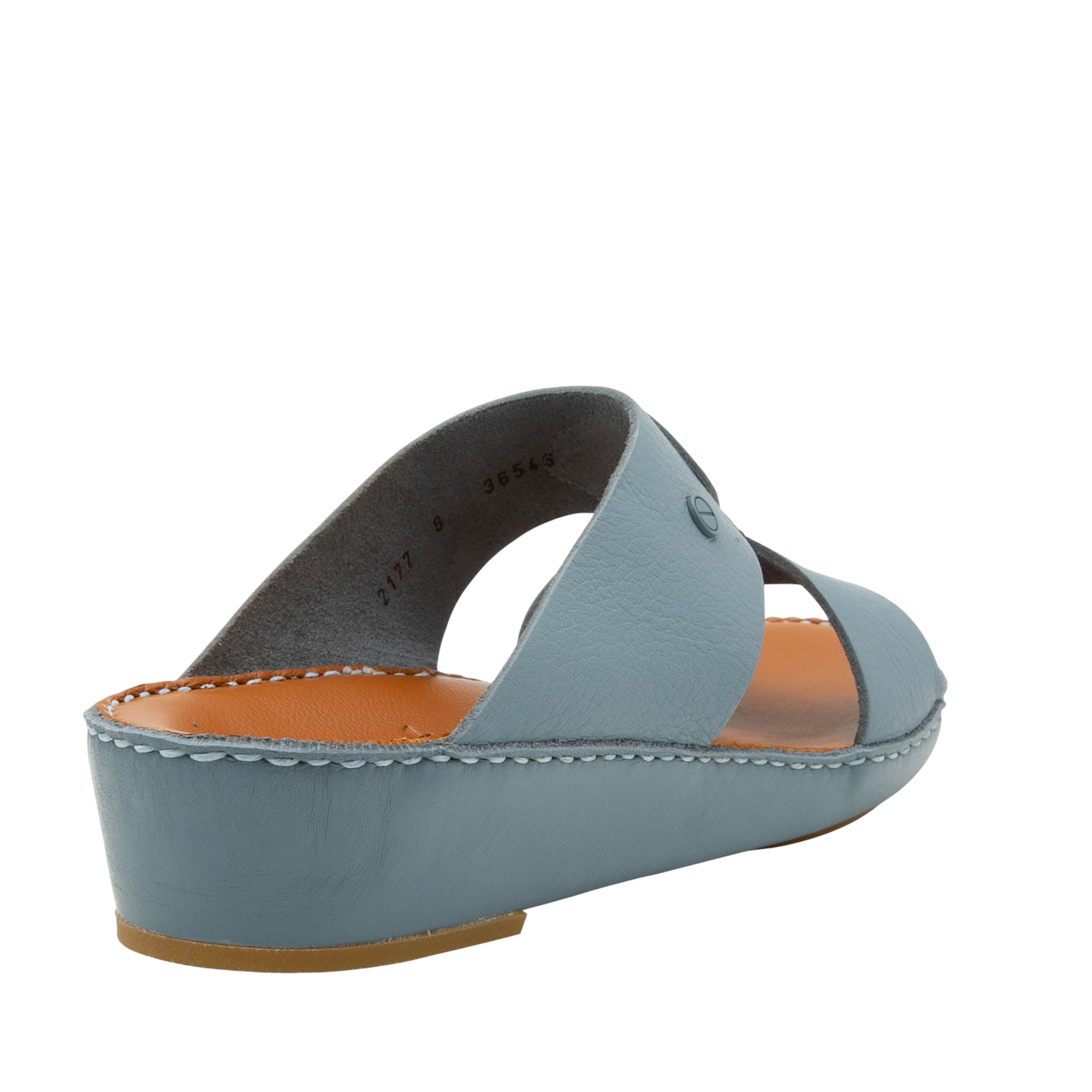 Light blue Peninsula Nouvo Deercalf sandals with cushioned sole and open toe design