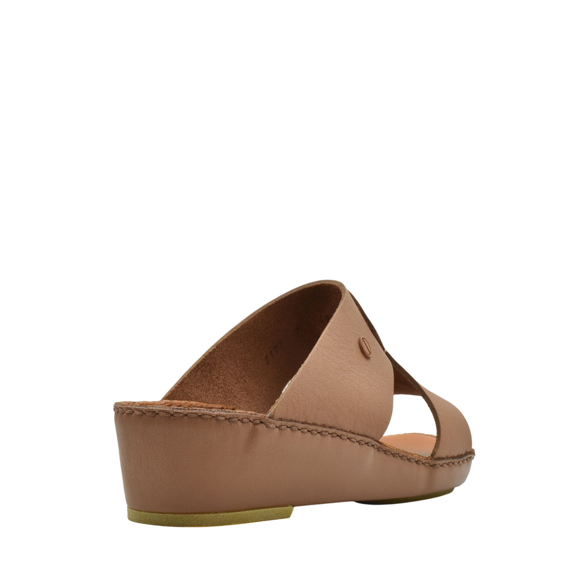 Tan leather Peninsula Nouvo Deercalf sandals with wedge sole and open toe design