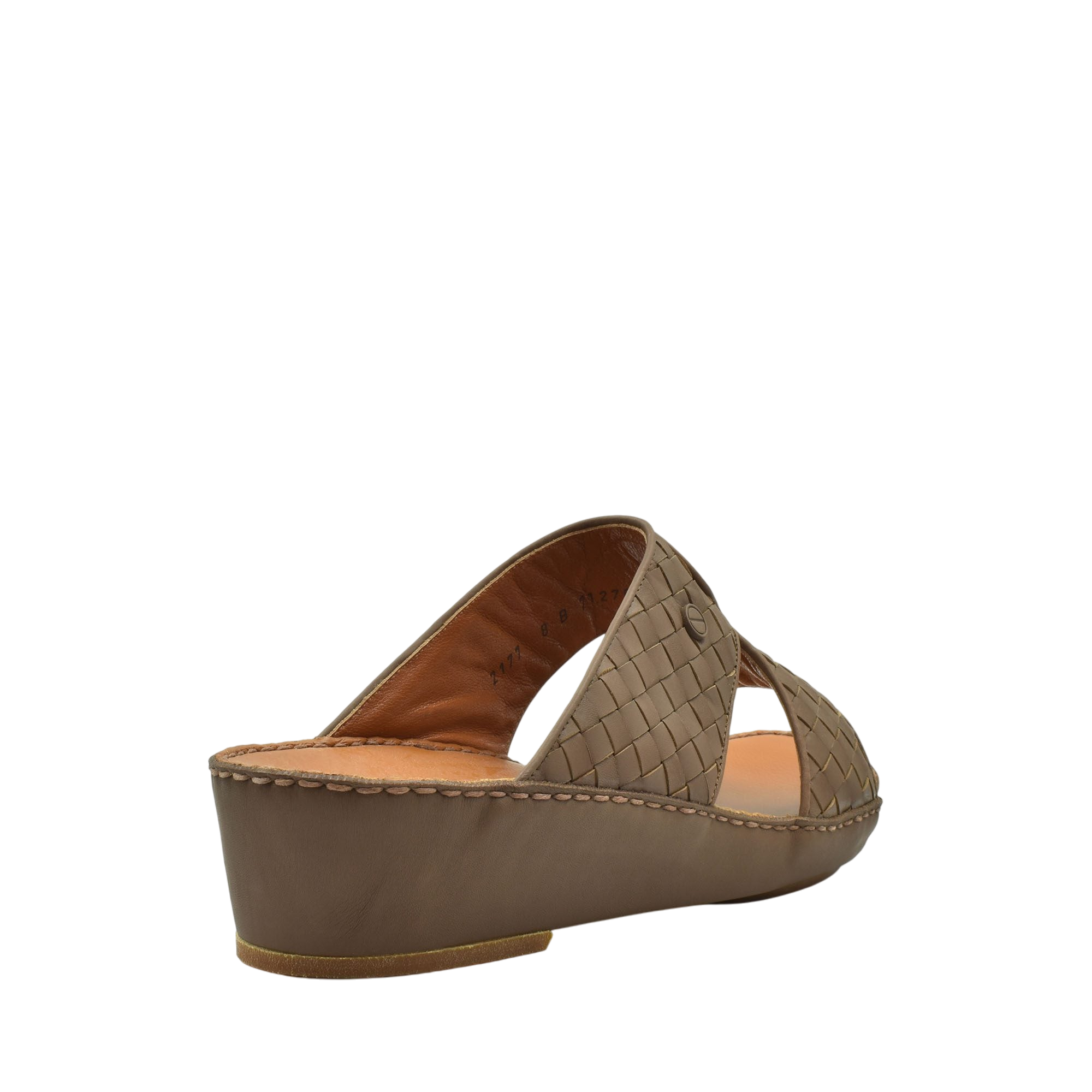 Brown wedge Peninsula Trecce sandals with woven leather straps and comfortable cushioned footbed