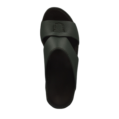 Black leather Piega Nuovo sandals with crisscross strap design and open toe