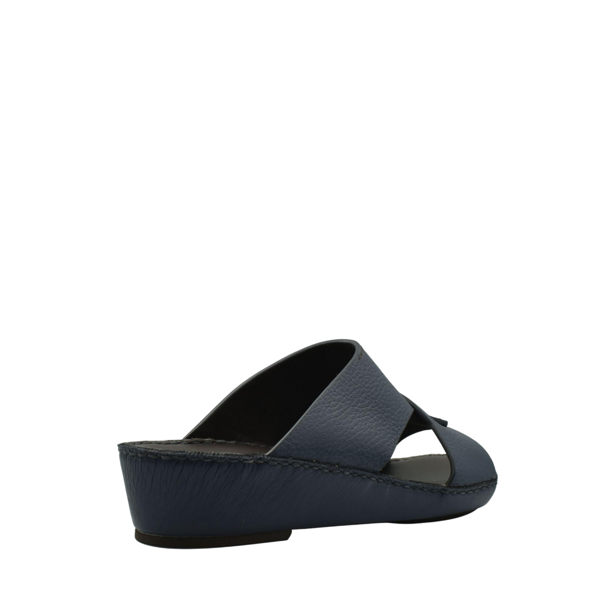 Blue Piega Nuovo sandals with leather straps and low wedge heel from Private collection