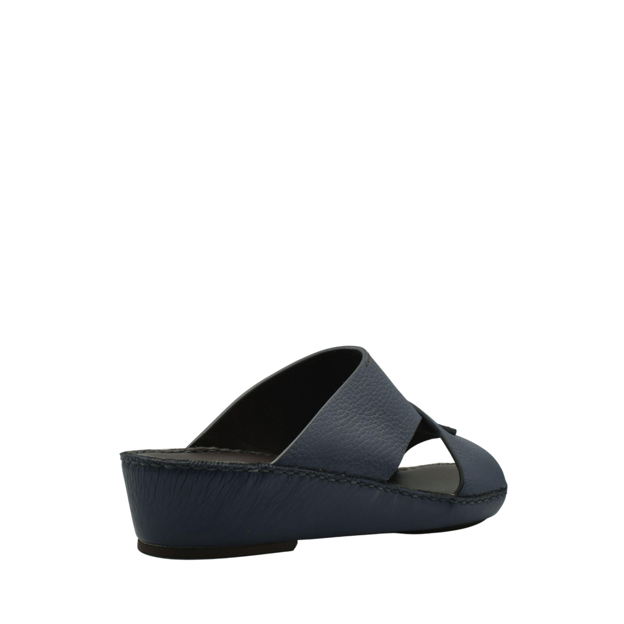 Blue Piega Nuovo sandals with leather straps and low wedge heel from Private collection