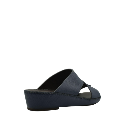Blue Piega Nuovo sandals with leather straps and low wedge heel from Private collection